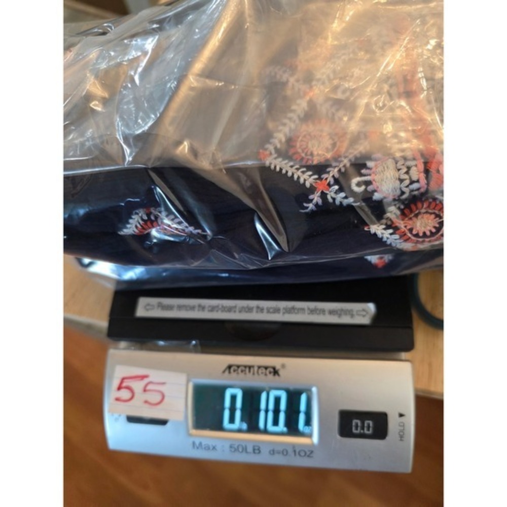 Sundance Navy Blue Embroidered Small Wide Leg Boho Pants Elastic Waist Gauzey - Picture 16 of 16